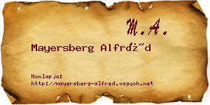 Mayersberg Alfréd névjegykártya
